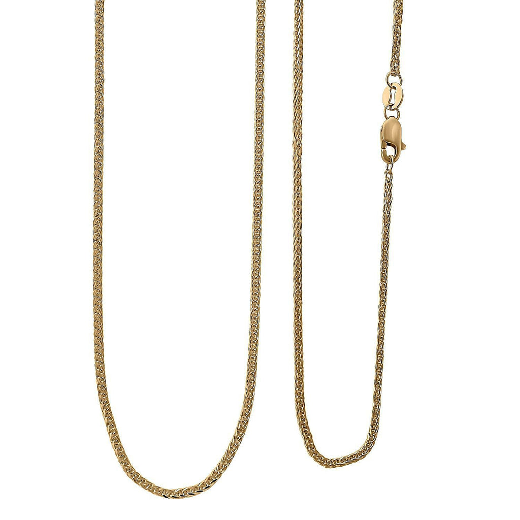 One Time Closeout Deal - 9K Yellow Gold Spiga Necklace (Size - 30)