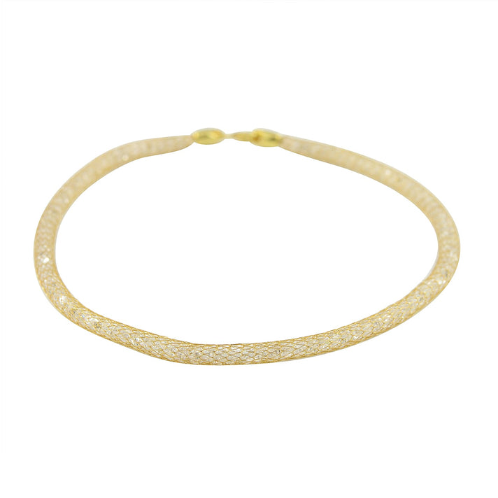 9K Yellow Gold Necklace in Galaxy Star Pattern with Simulated Diamond Size 18 from Italian Made Vicenza Collection 3638454 1