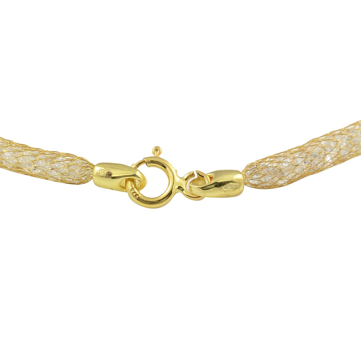 9K Yellow Gold Necklace in Galaxy Star Pattern with Simulated Diamond Size 18 from Italian Made Vicenza Collection V32565733 2