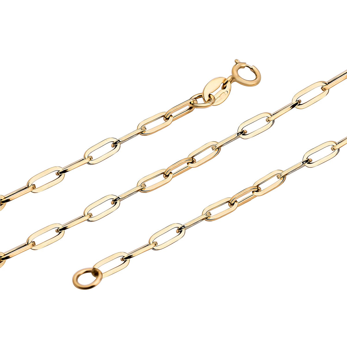 9K Yellow Gold 1.24 MM Paperclip Chain With Spring Ring Clasp 18 Inch Polished 7166531 2