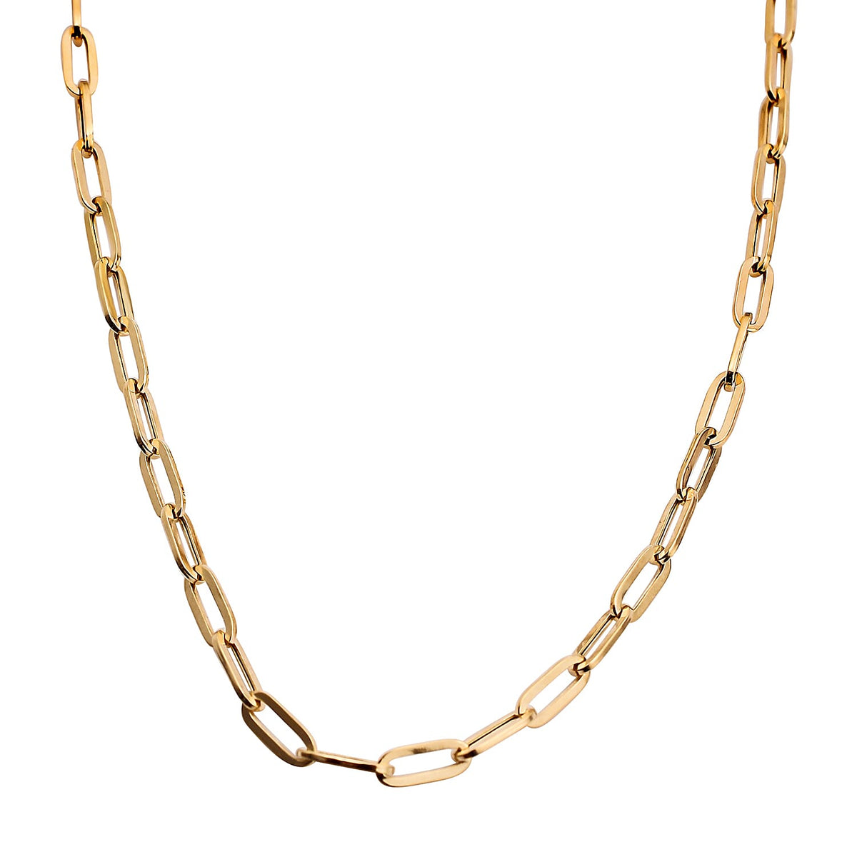 9K Yellow Gold 1.24 MM Paperclip Chain With Spring Ring Clasp 18 Inch Polished 7166531 4