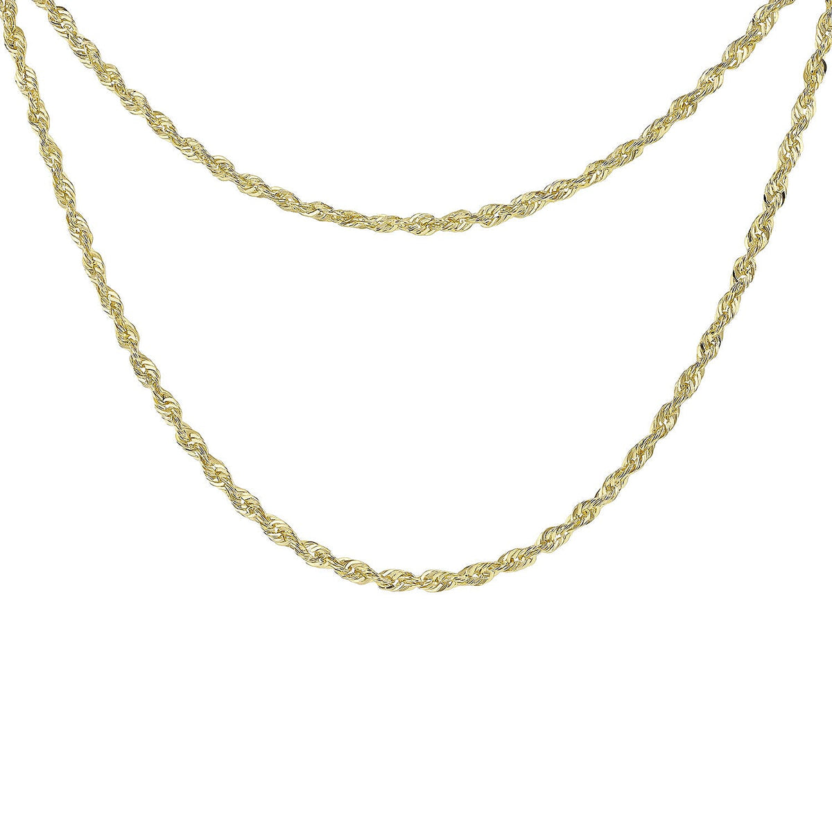 9K Yellow Gold Double Rope and Trace Adjustable Chain 16 Inch to 17 Inch 7343245 0