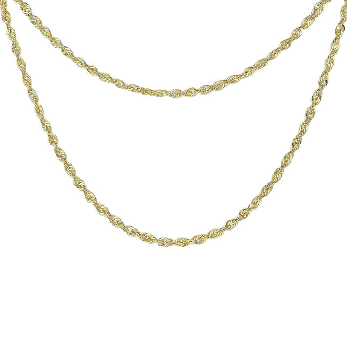 9K Yellow Gold Double Rope and Trace Adjustable Chain 16 Inch to 17 Inch 7343245 1