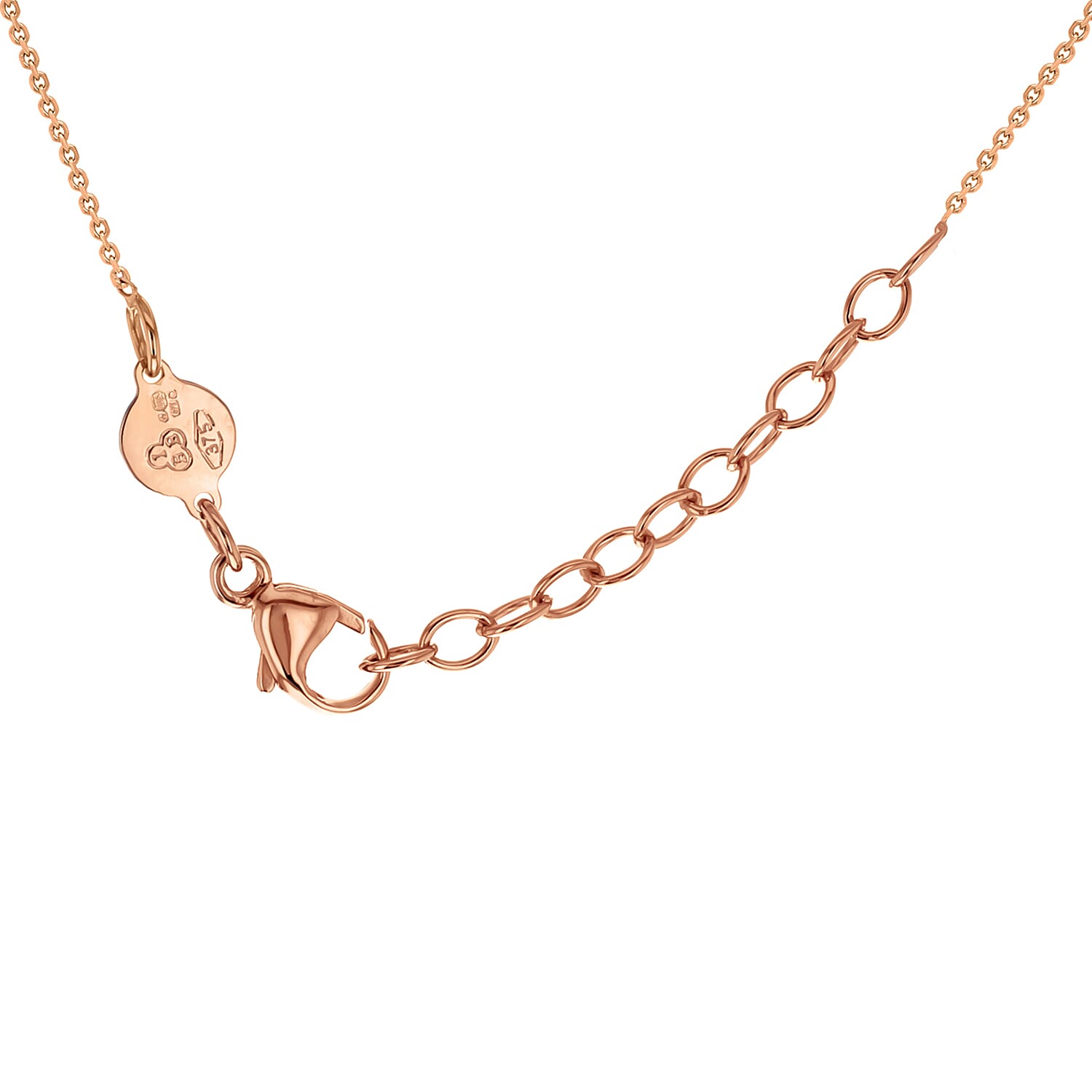 9K Two Colour Gold Double Rings Pendant Adjustable Necklet 16 Inch to 17 Inch 7343577 2