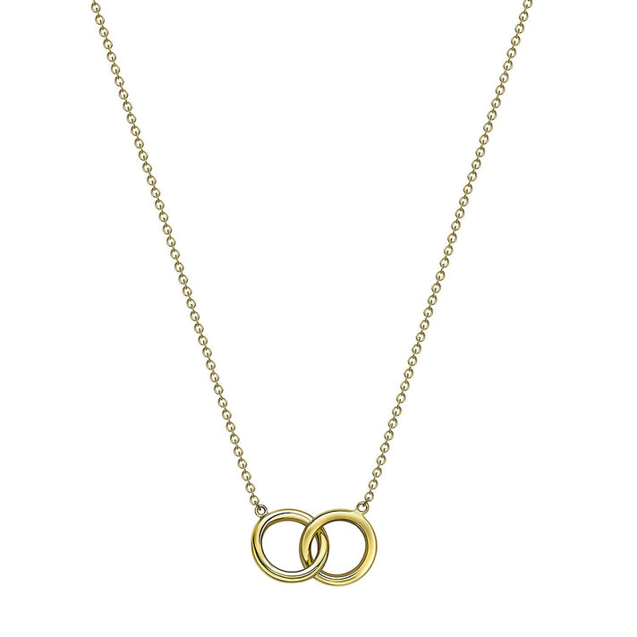 9K Yellow Gold 11.8mm Linked Rings Adjustable Necklace 17 Inch to 18 Inch 7343251 2