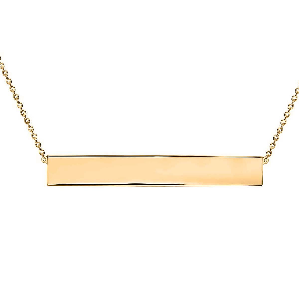 9K Yellow Gold 35mm x 5mm Horizontal Bar Adjustable Necklace 16 Inch to 17 Inch 7437145 0