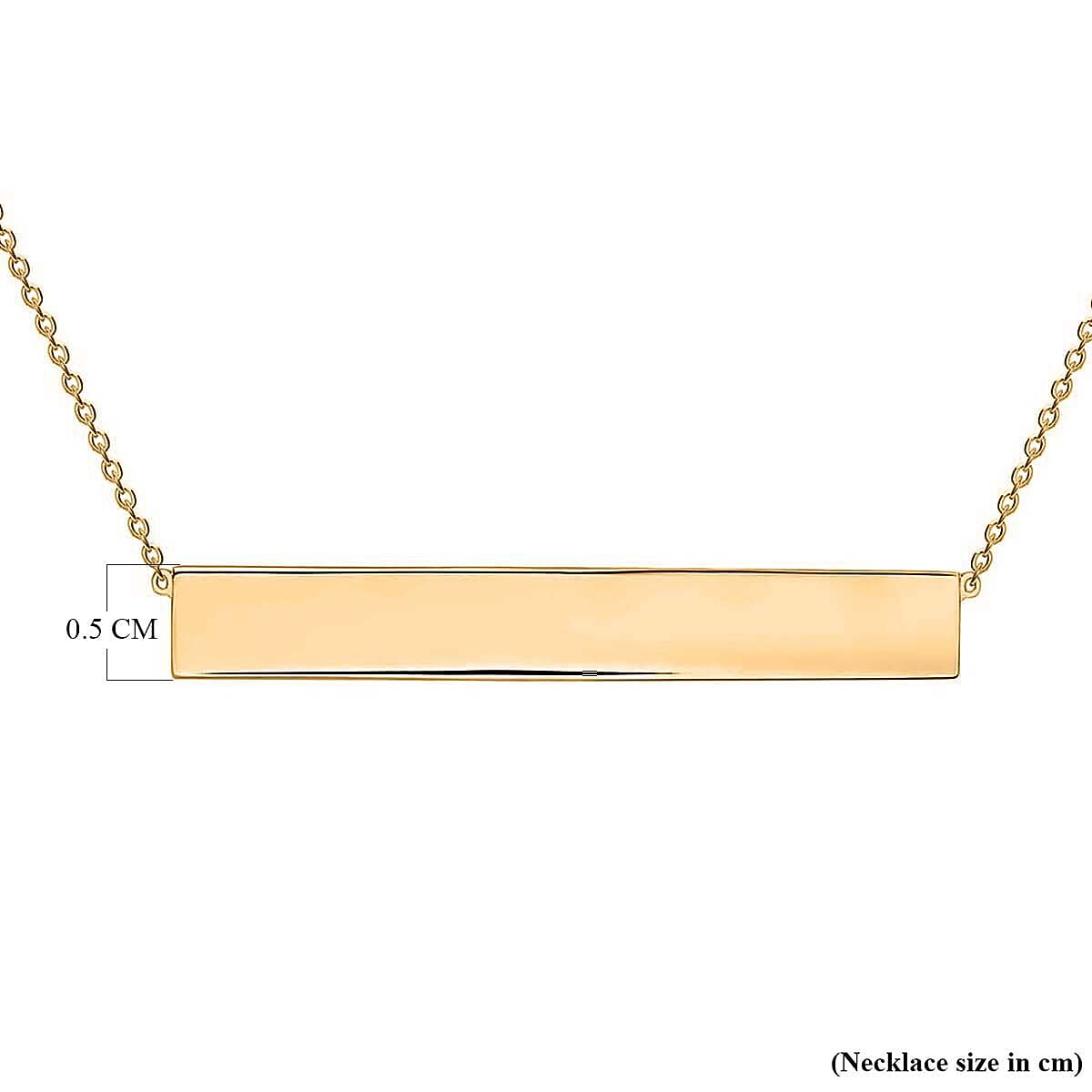 9K Yellow Gold 35mm x 5mm Horizontal Bar Adjustable Necklace 16 Inch to 17 Inch 7437145 3