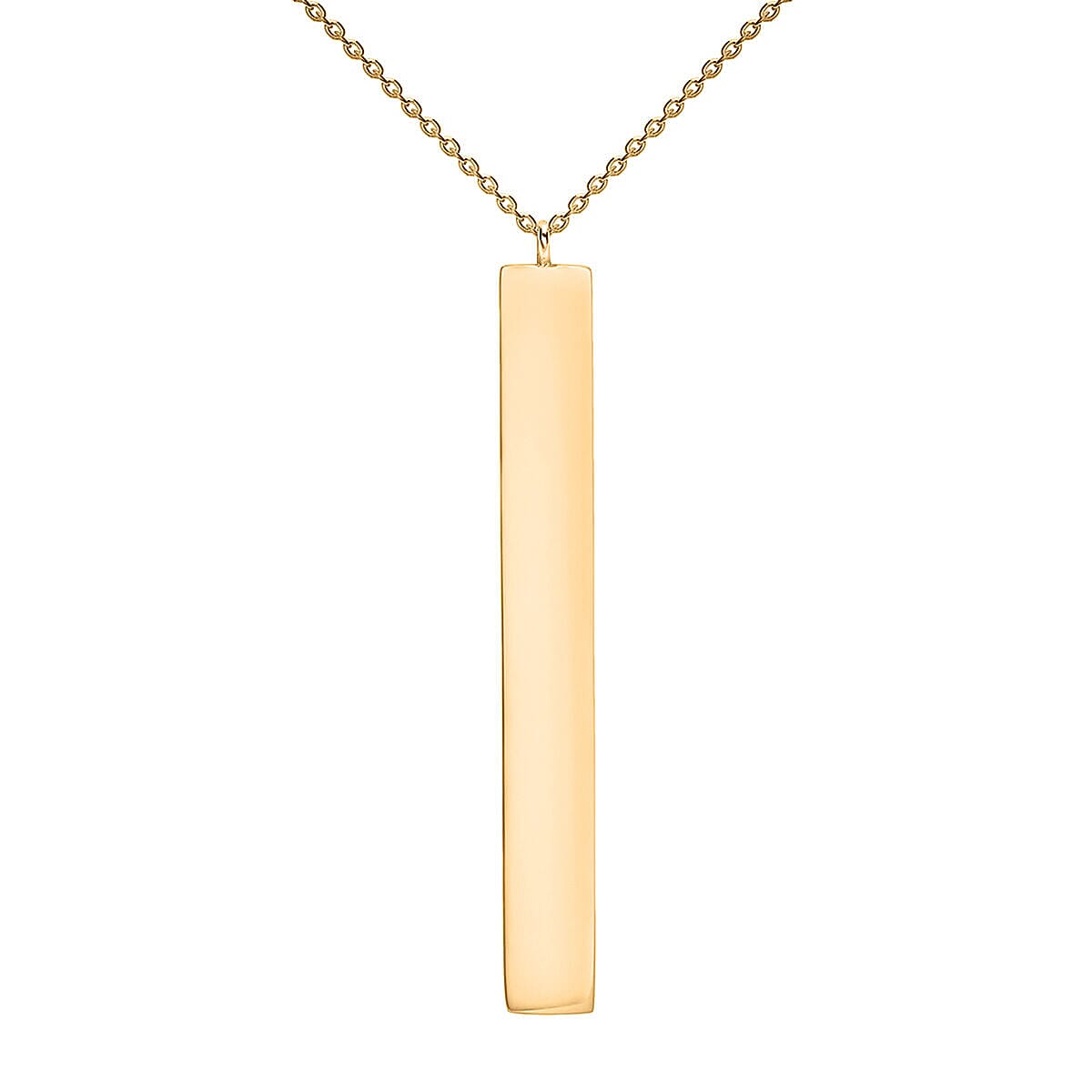 9K Yellow Gold 4.9mm x 39.7mm Vertical Bar Adjustable Necklace 16 Inch to 17 Inch 7426506 1