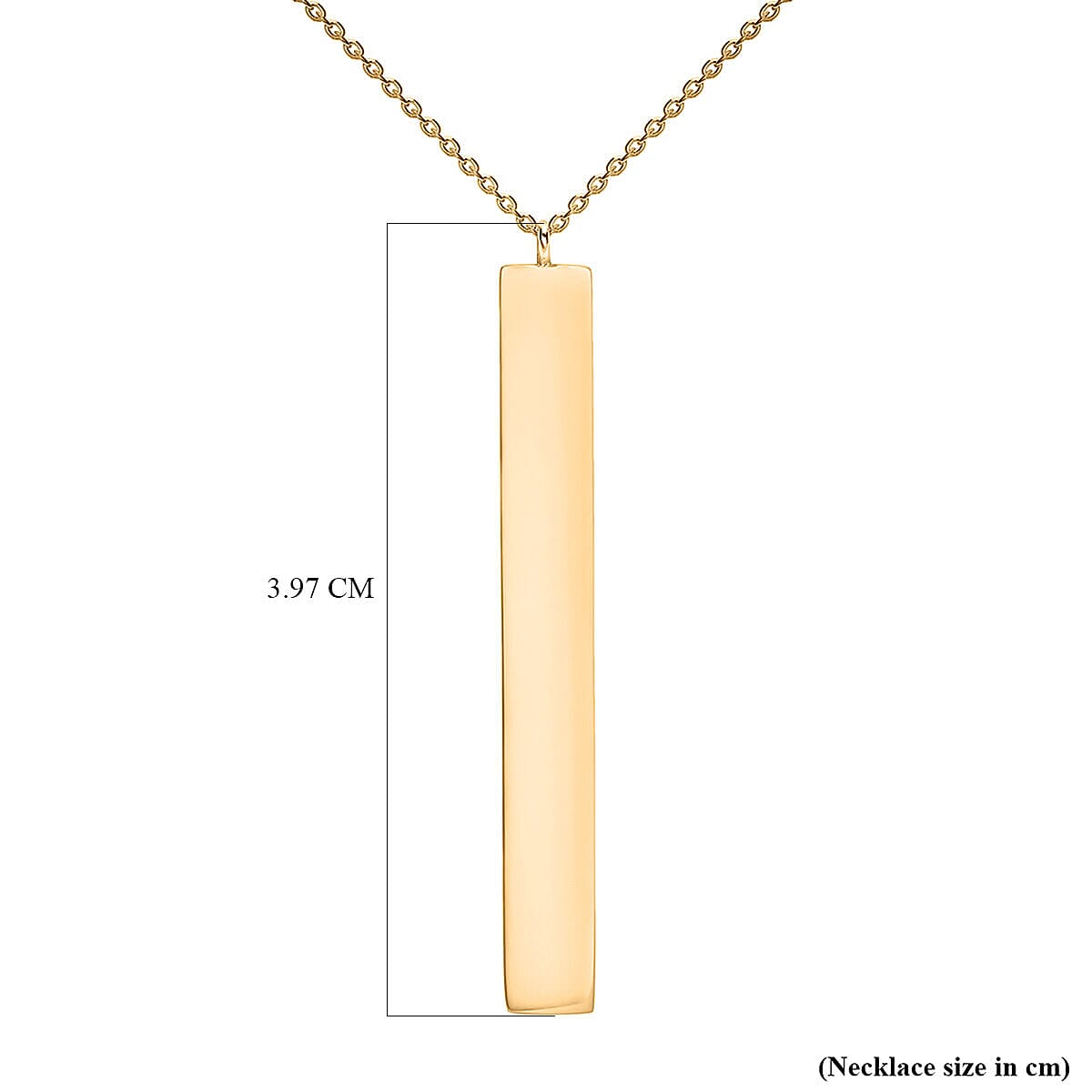9K Yellow Gold 4.9mm x 39.7mm Vertical Bar Adjustable Necklace 16 Inch to 17 Inch 7426506 4