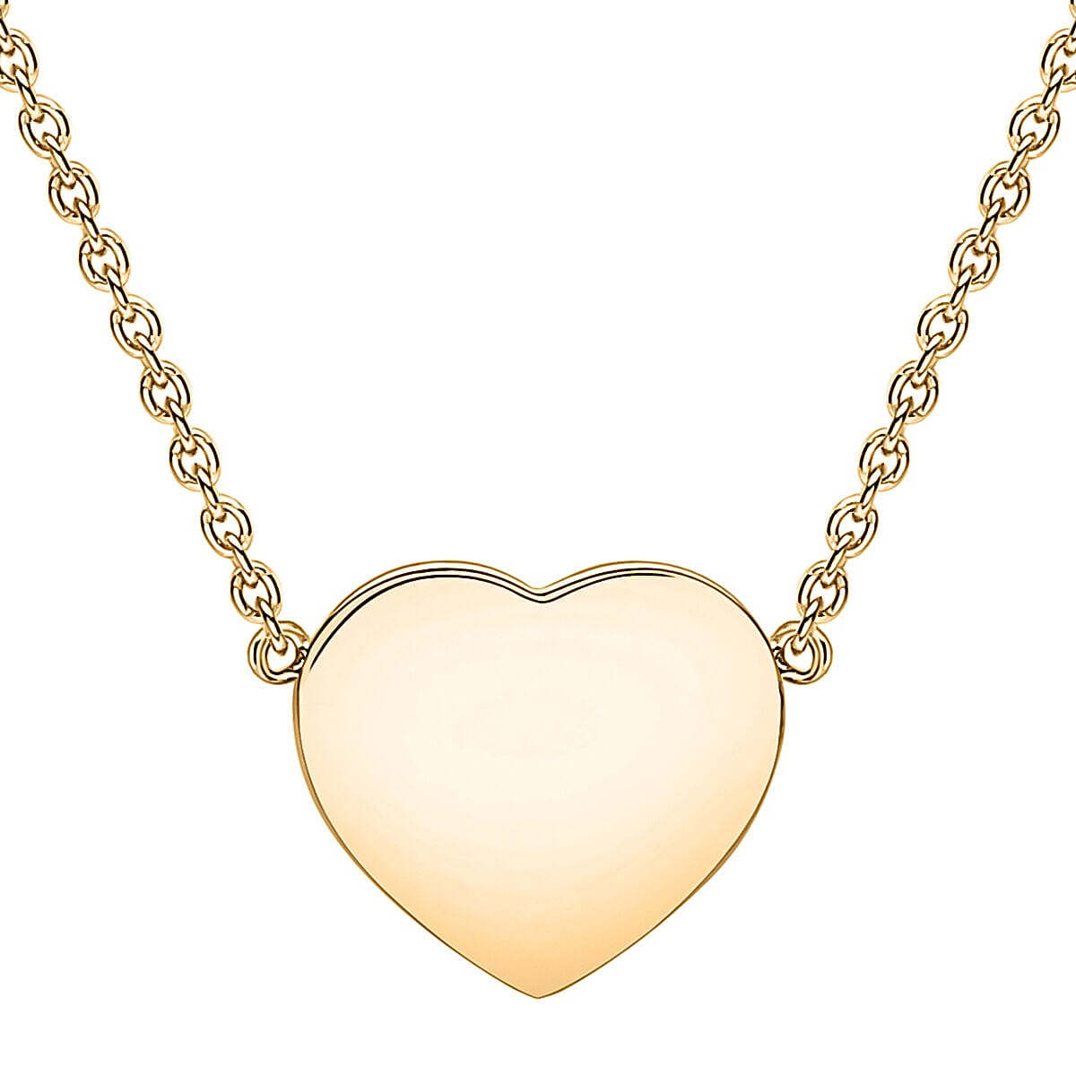 9K Yellow Gold 11.5mm x 10.5mm Heart Adjustable Necklace 16 Inch to 17 Inch 7426505 0