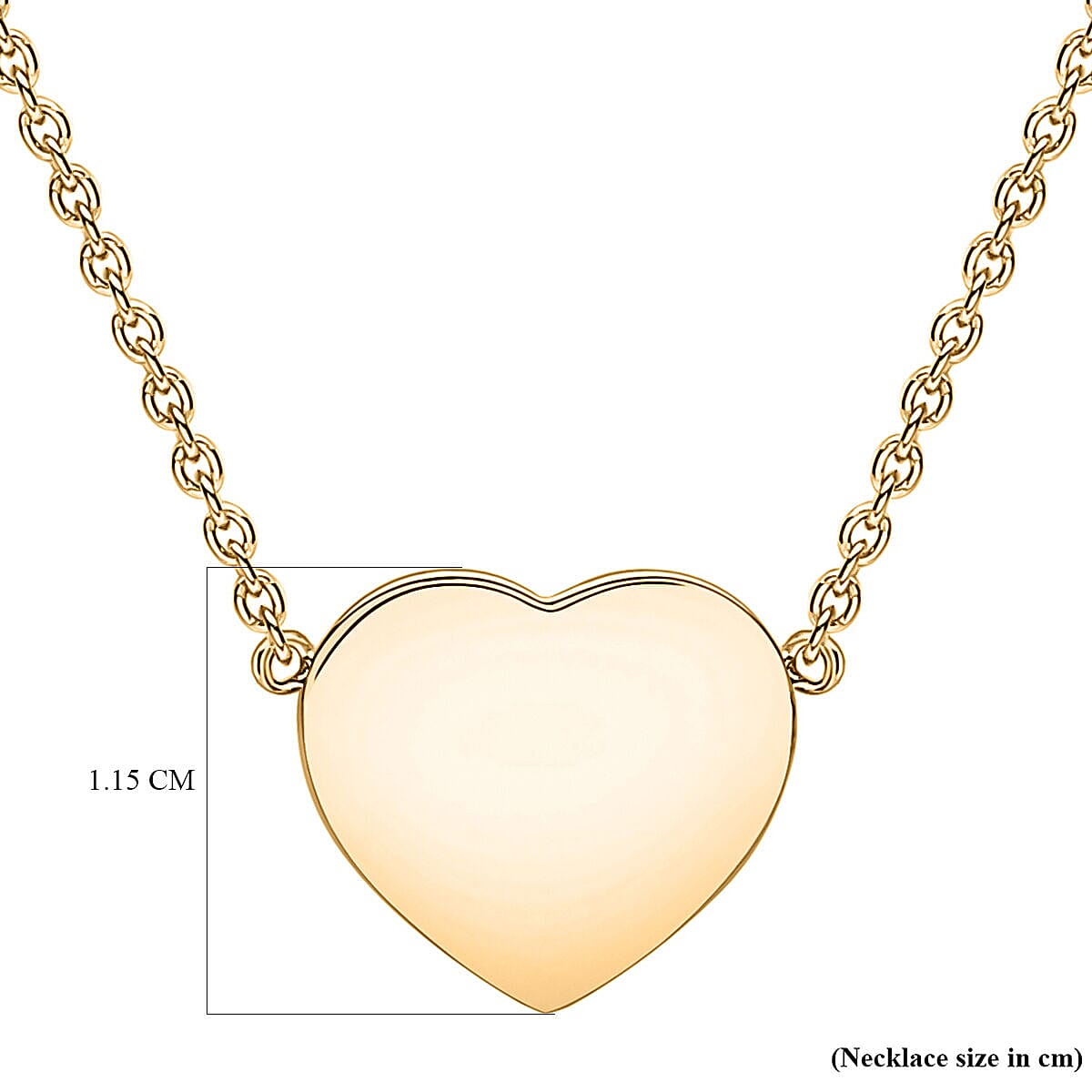 9K Yellow Gold 11.5mm x 10.5mm Heart Adjustable Necklace 16 Inch to 17 Inch 7426505 3