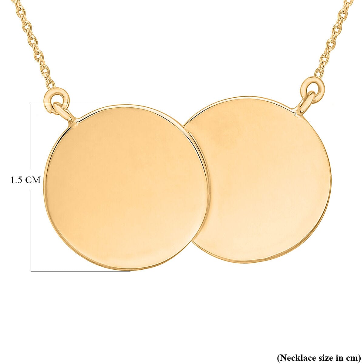 9K Yellow Gold 26mm x 15mm Double-Disc Adjustable Necklace 16 Inch to 17 Inch 7426503 3