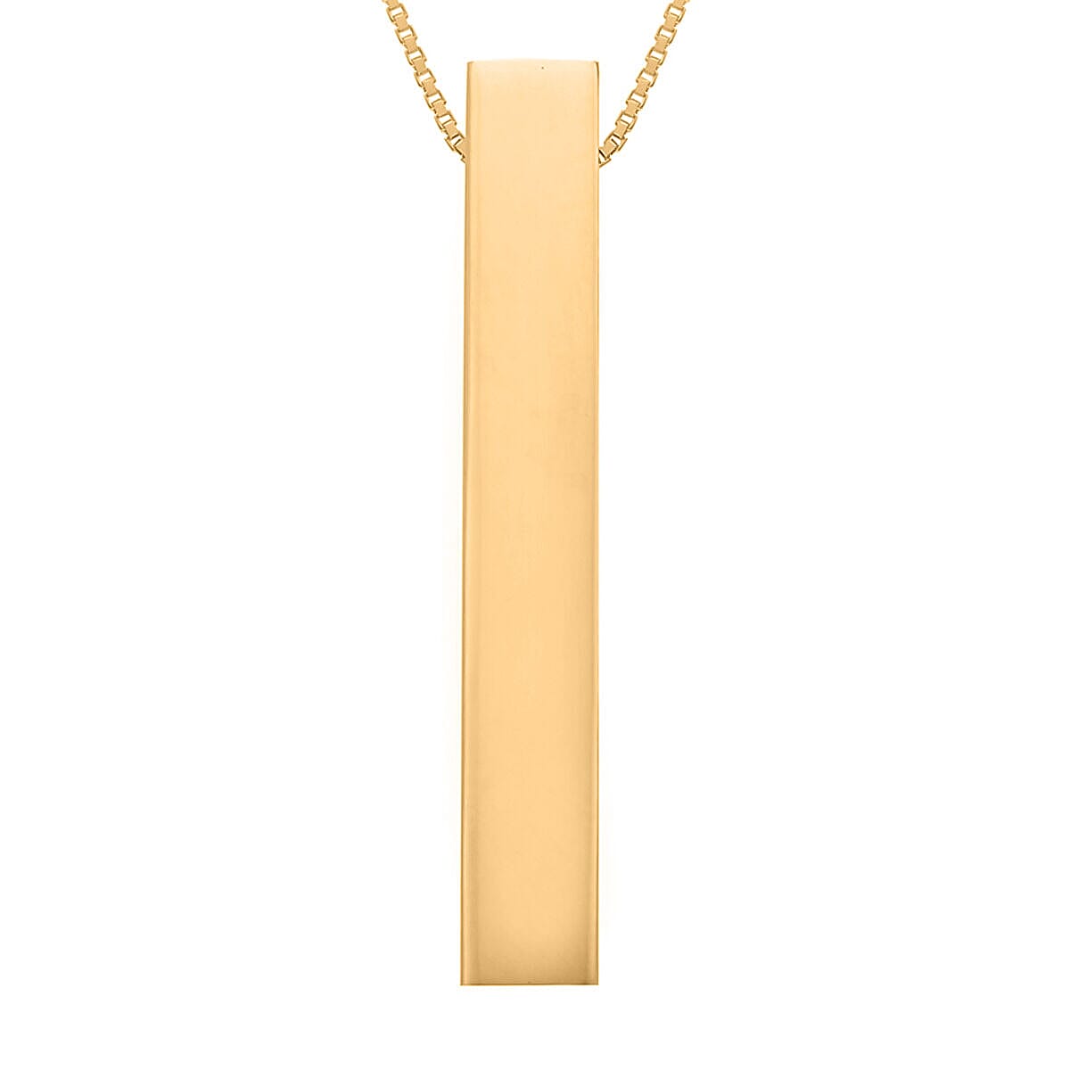 9K Yellow Gold 5mm x 32mm Vertical Rectangular Cuboid Adjustable Necklace 18 Inch to 20 Inch 7426499 0