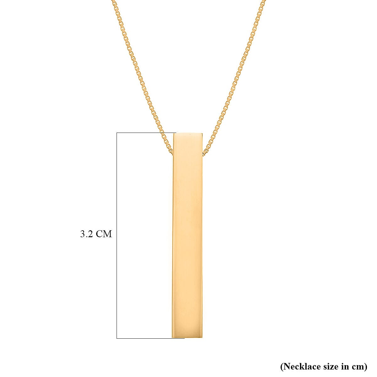 9K Yellow Gold 5mm x 32mm Vertical Rectangular Cuboid Adjustable Necklace 18 Inch to 20 Inch 7426499 3
