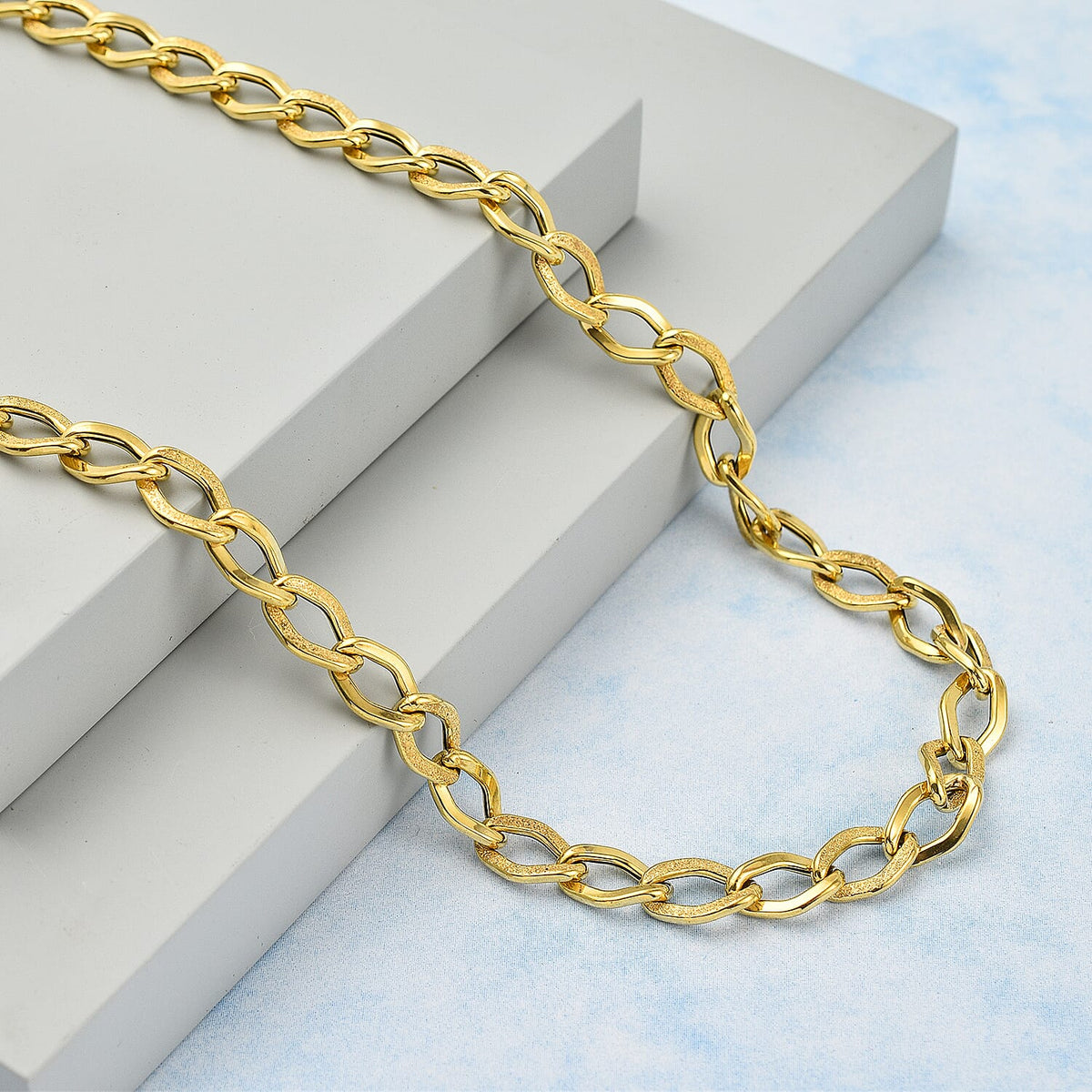 Maestro Collection - 9K Yellow Gold Elongated Curb Necklace (Size - 20), Gold Wt. 7.21 Gms 7490191 1