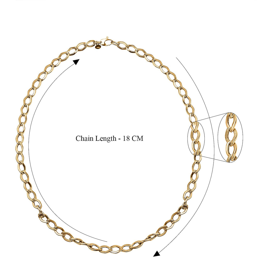 Maestro Collection - 9K Yellow Gold Elongated Curb Necklace (Size - 20), Gold Wt. 7.21 Gms