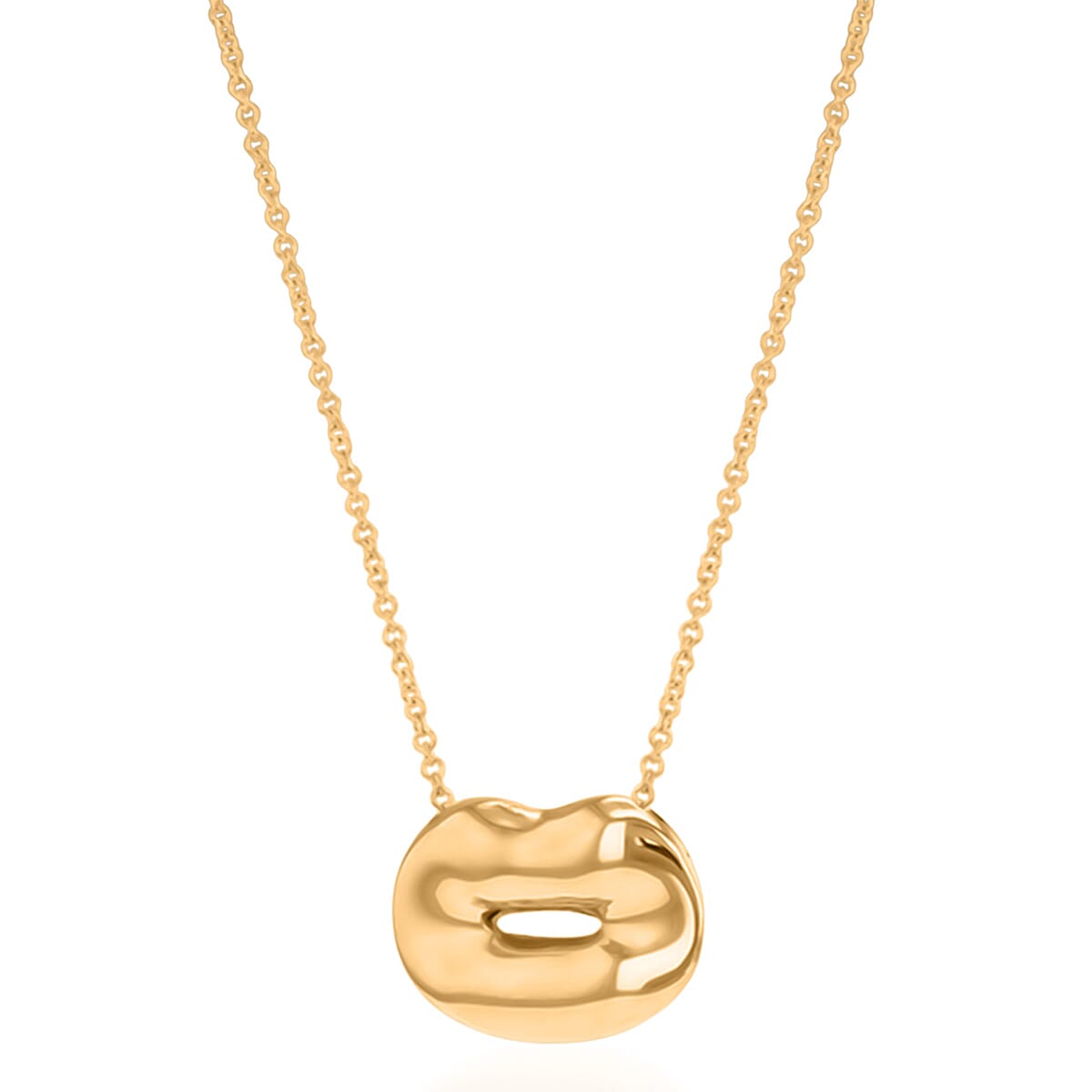 Designer Inspire Necklace - 9K Yellow Gold Adjustable Lips Necklace (Size 16-17) 8376223 1