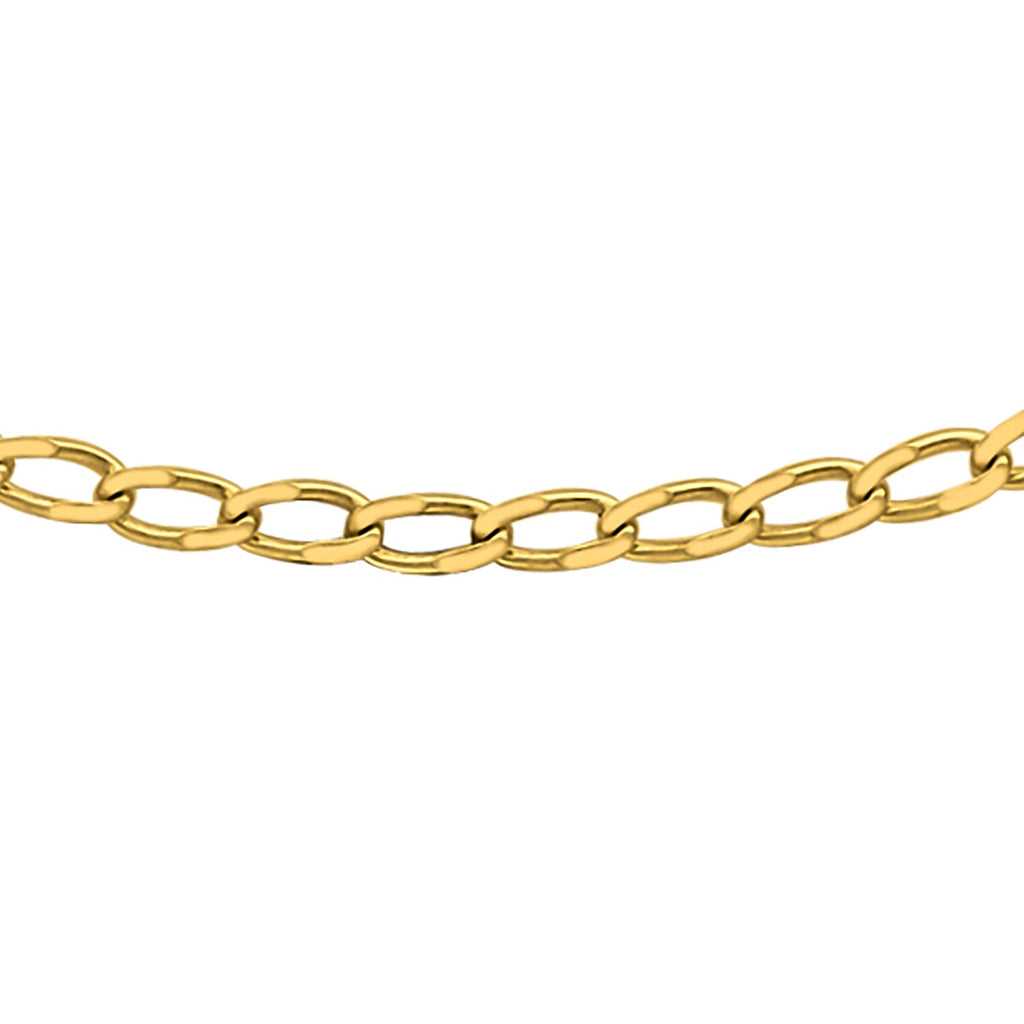 9K Yellow Gold Open Curb Chain 16 Inch
