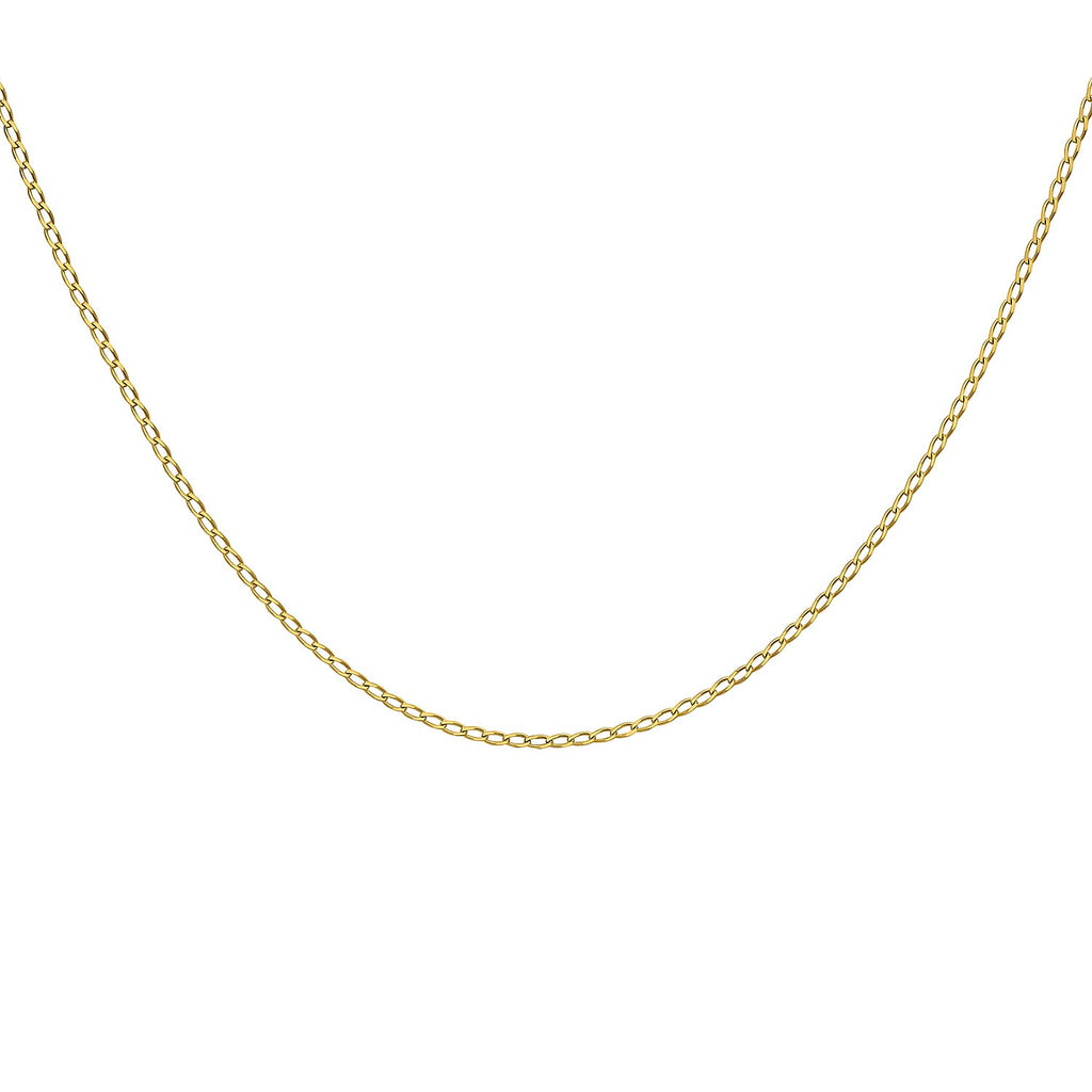 9K Yellow Gold Open Curb Chain 16 Inch