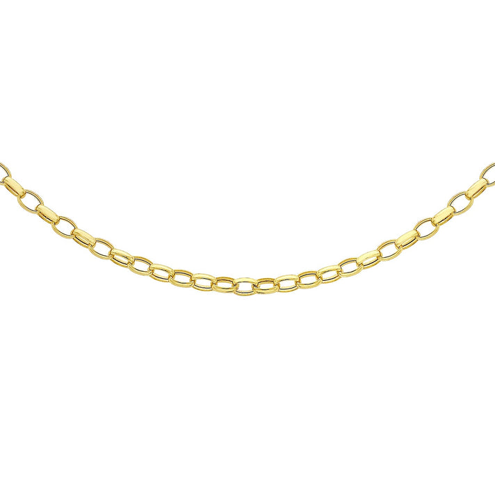 9K Yellow Gold Oval Belcher Chain 16 Inch 7190458 1
