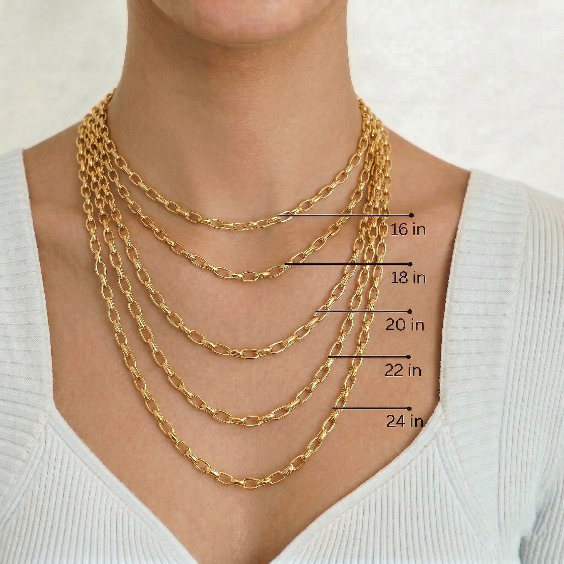 9K Yellow Gold Oval Belcher Chain 22 Inch 7190482 5