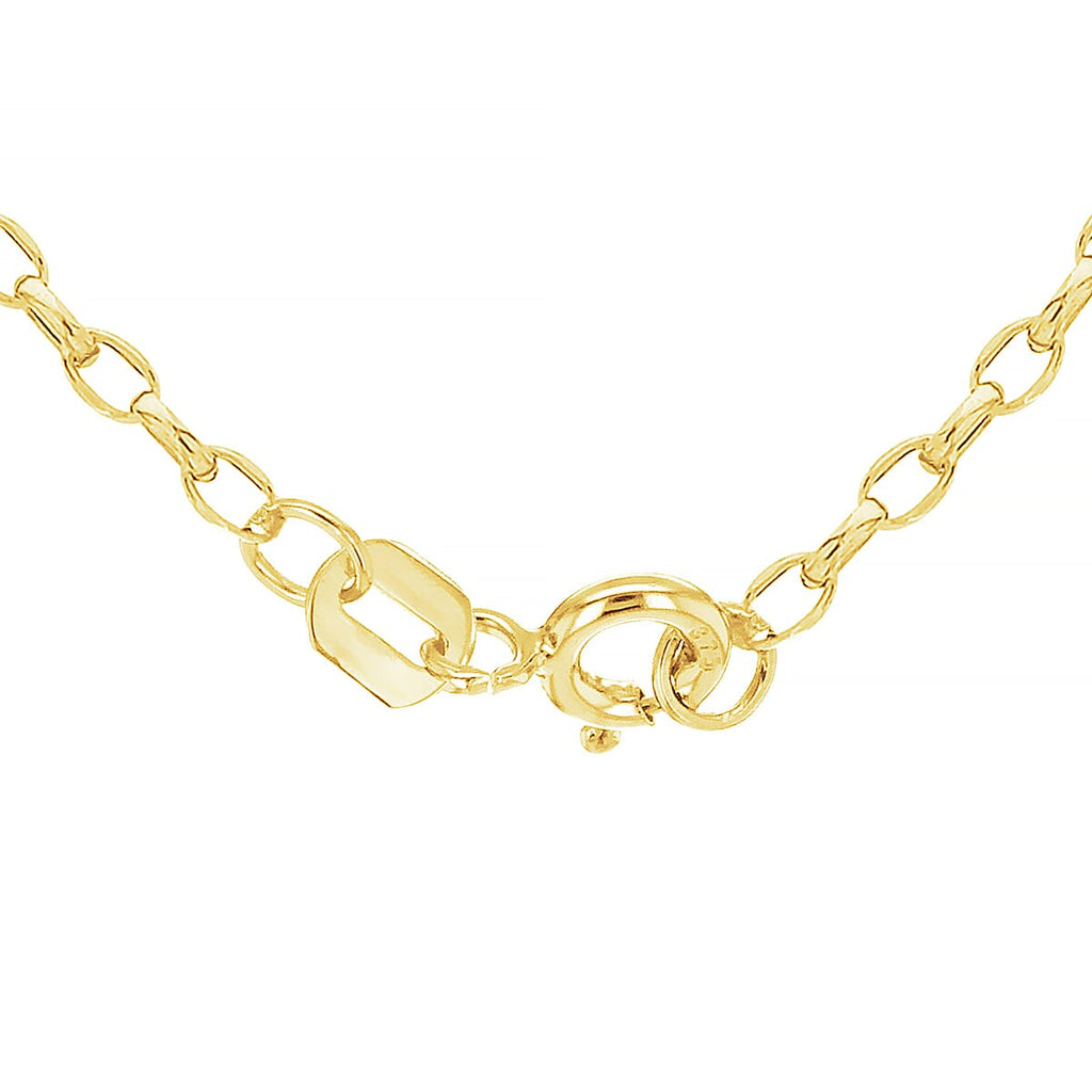 9K Yellow Gold Oval Belcher Chain 22 Inch