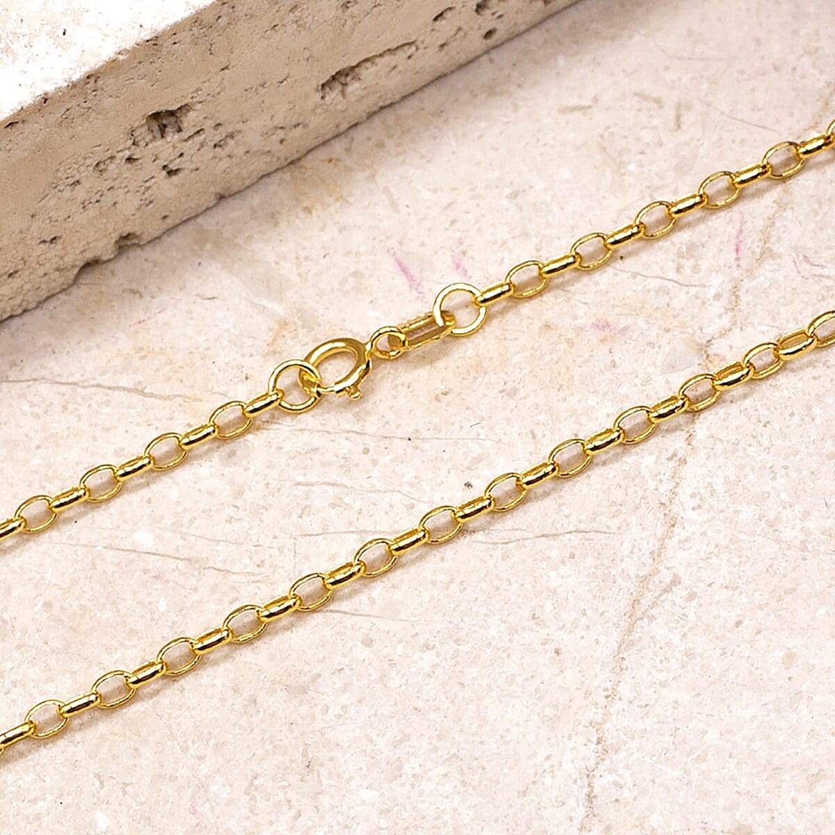 9K Yellow Gold Oval Belcher Chain 22 Inch 7190482 4