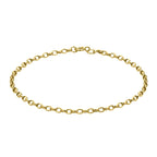 9K Yellow Gold Oval Diamond Cut Belcher Bracelet (Size - 7.5)