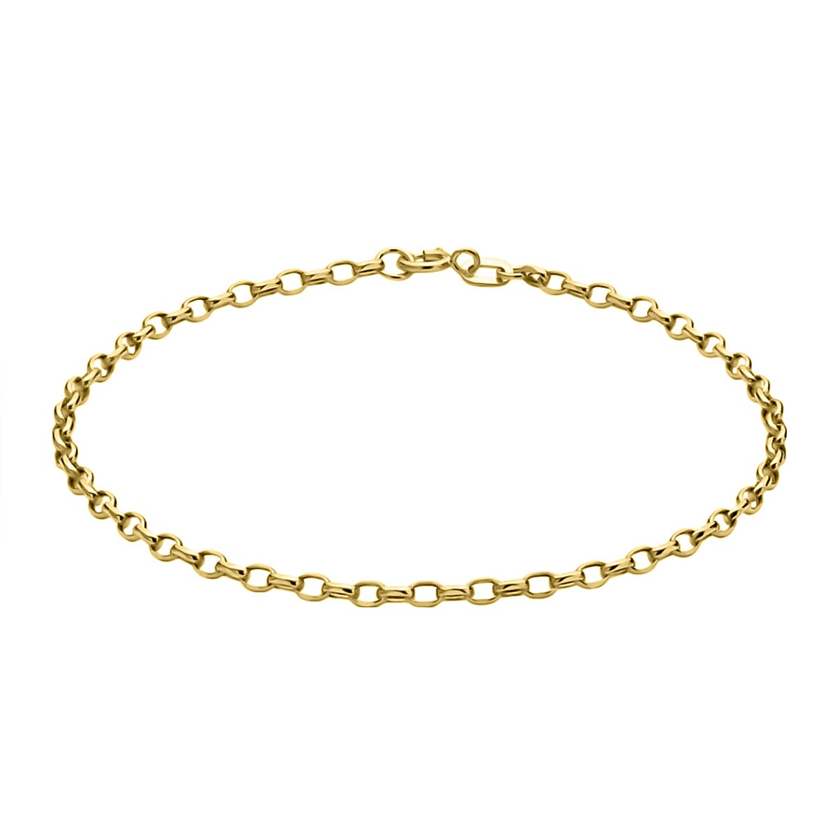 9K Yellow Gold Oval Diamond-Cut Belcher Bracelet (Size - 7.5) 7746772 0