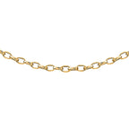 9K Yellow Gold Oval Diamond Cut Belcher Chain (Size - 20) With Spring Ring Clasp
