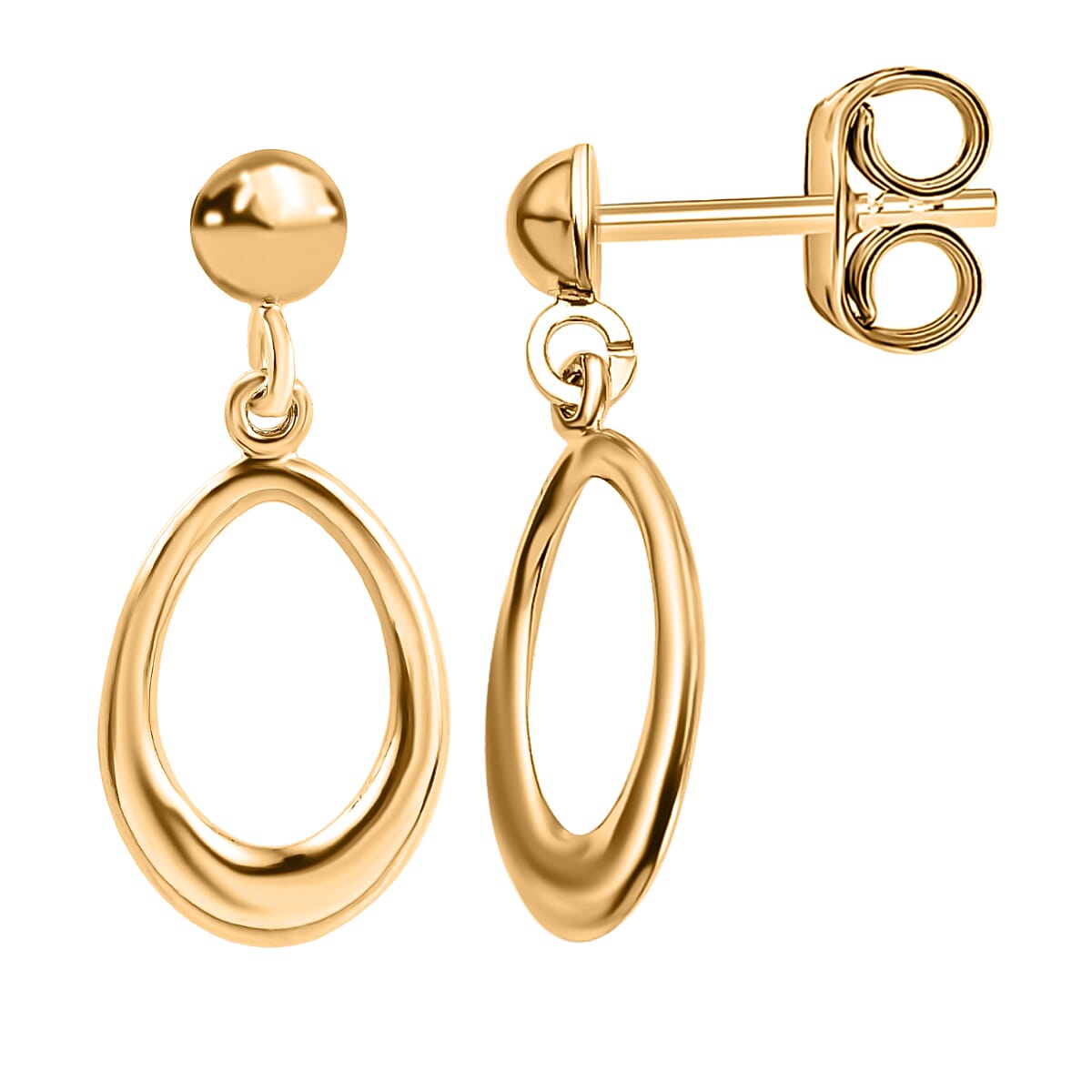 Vicenza Closeout - 9K Yellow Gold Oval Drop Earrings 7674415 0