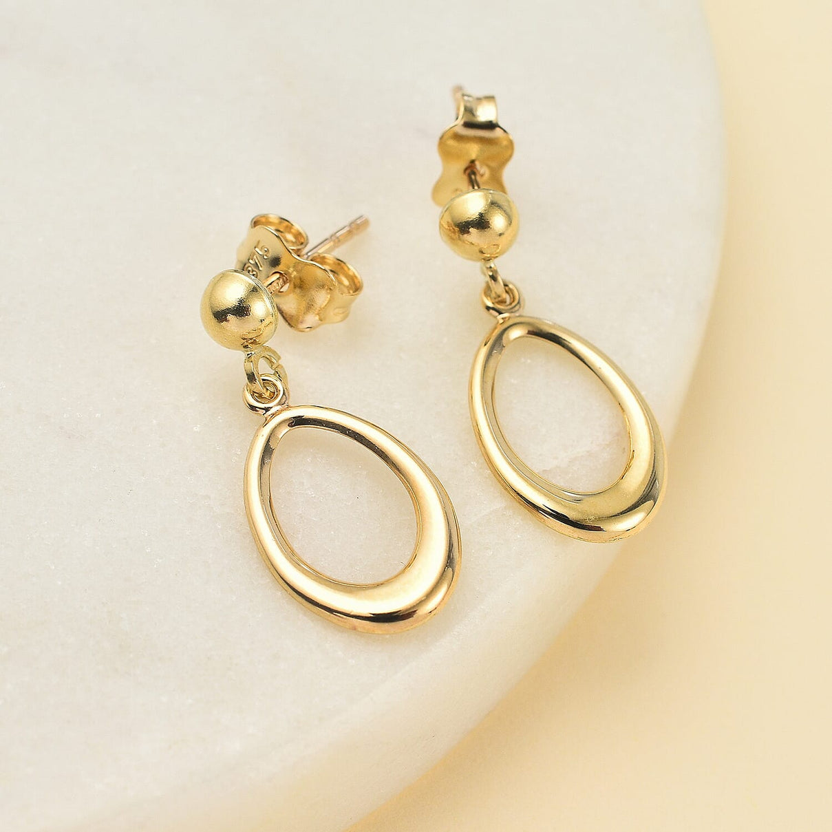 Vicenza Closeout - 9K Yellow Gold Oval Drop Earrings 7674415 1