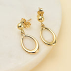 Vicenza Closeout - 9K Yellow Gold Oval Drop Earrings