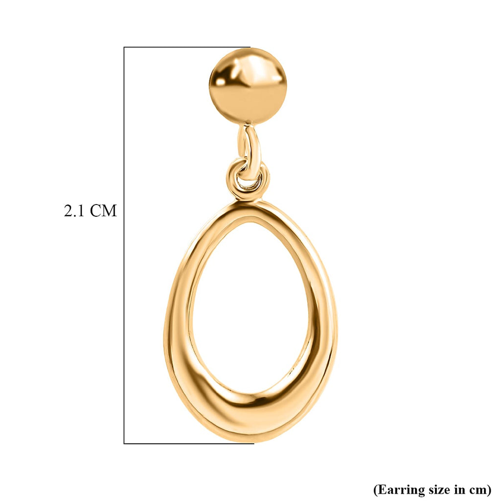 Vicenza Closeout - 9K Yellow Gold Oval Drop Earrings
