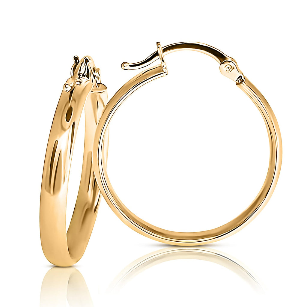 Biggest Close Out Deal - 9K Yellow Gold Oval Big Hoop Earring with Clasp Weight 2.70 Gms