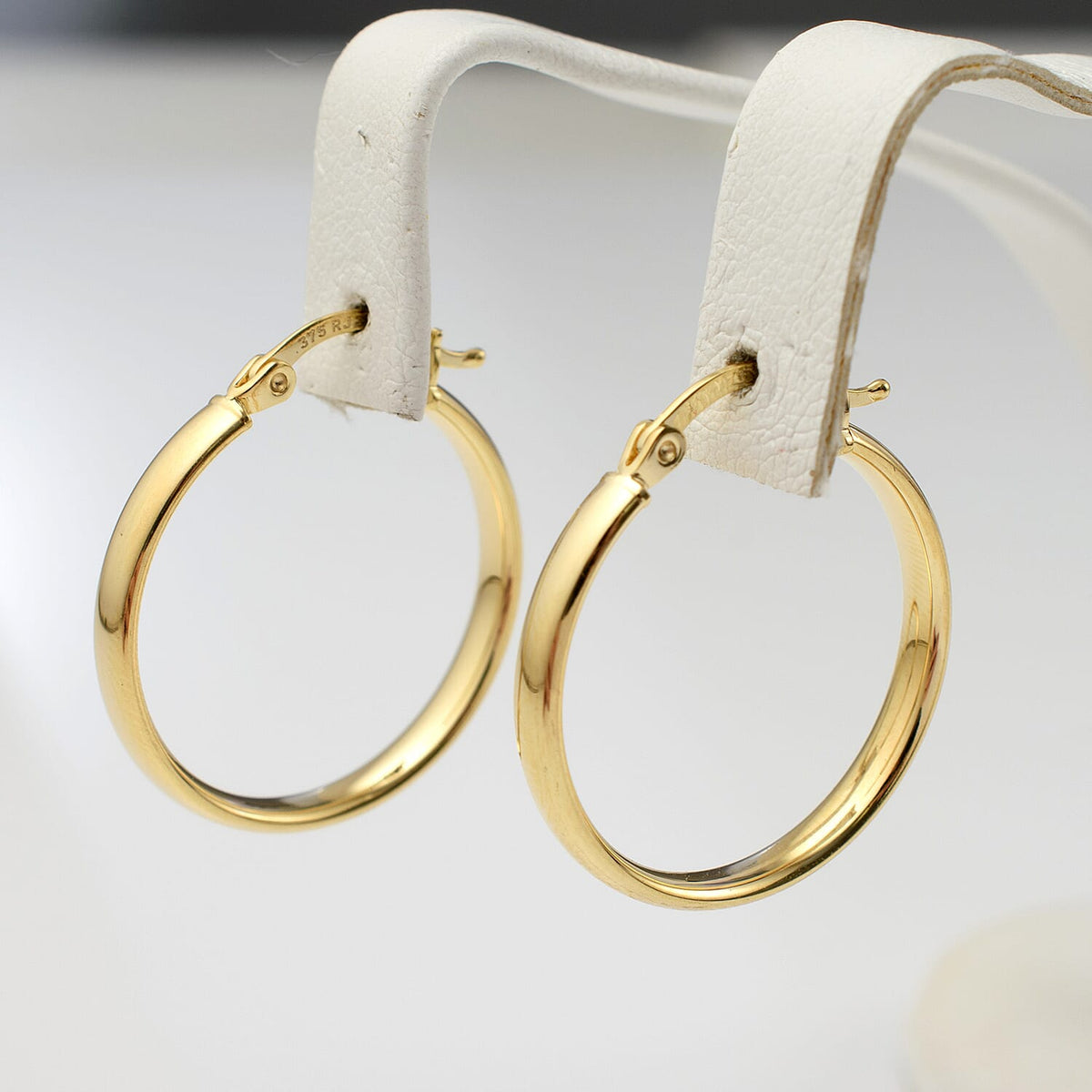 Biggest Close Out Deal - 9K Yellow Gold Oval Big Hoop Earring with Clasp 8343683 2