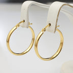 Biggest Close Out Deal - 9K Yellow Gold Oval Big Hoop Earring with Clasp Weight 2.70 Gms