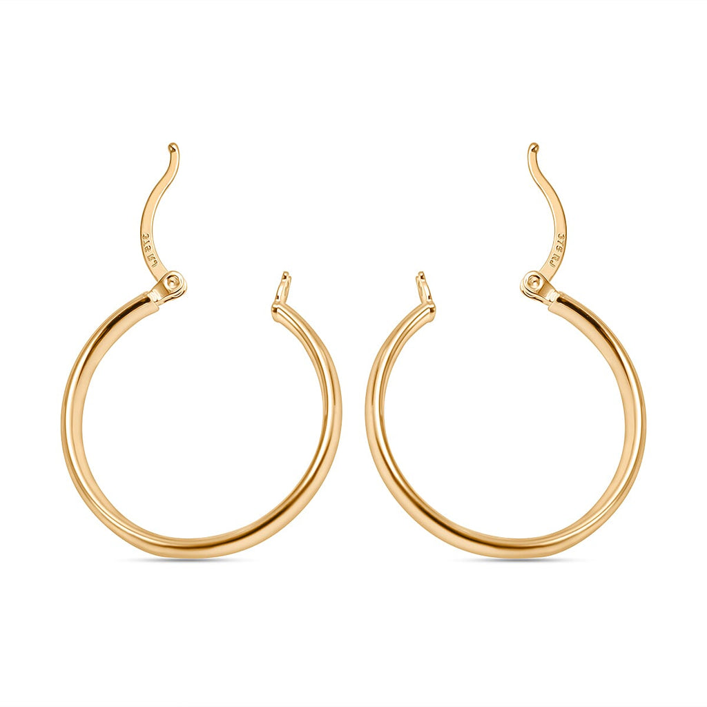 Biggest Close Out Deal - 9K Yellow Gold Oval Big Hoop Earring with Clasp Weight 2.70 Gms