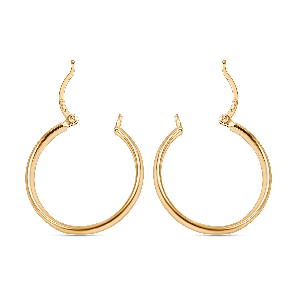 Biggest Close Out Deal - 9K Yellow Gold Oval Big Hoop Earring with Clasp 8343683 3