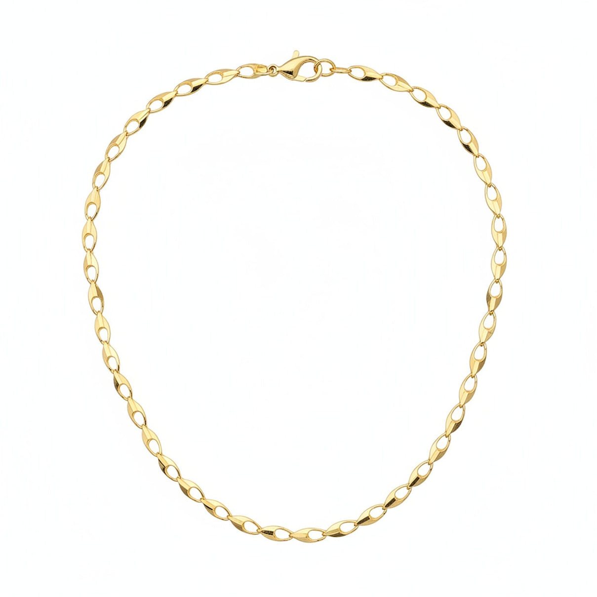 9K Yellow Gold 3.55MM Oval Link Necklace with Lobster Clasp 18 Inch 8356451 0