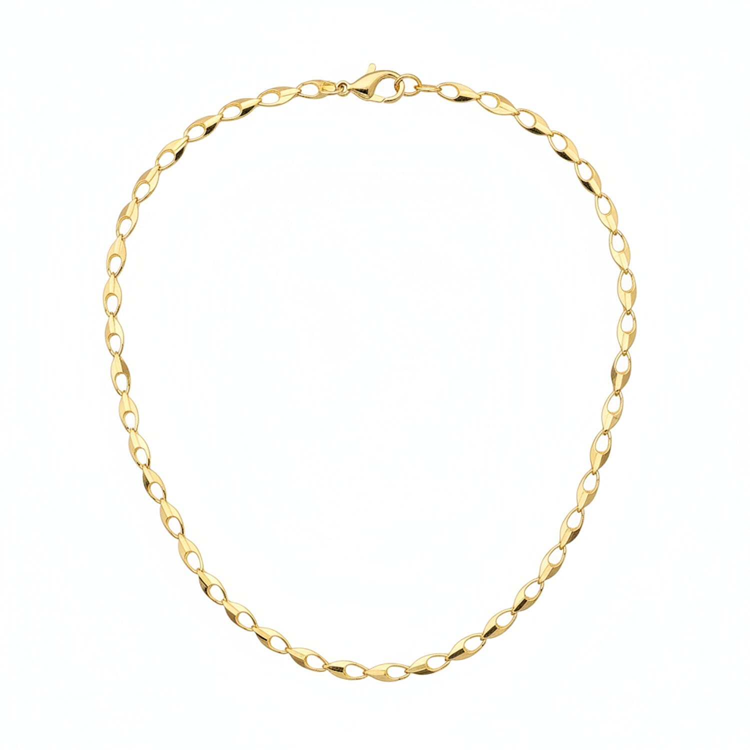 9K Yellow Gold 3.55MM Oval Link Necklace with Lobster Clasp 18 Inch 8356451 0