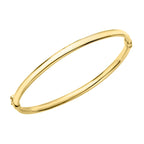 Hatton Garden- 9K Yellow Gold Oval Bangle (Size 7), Gold Wt. 4 Gms