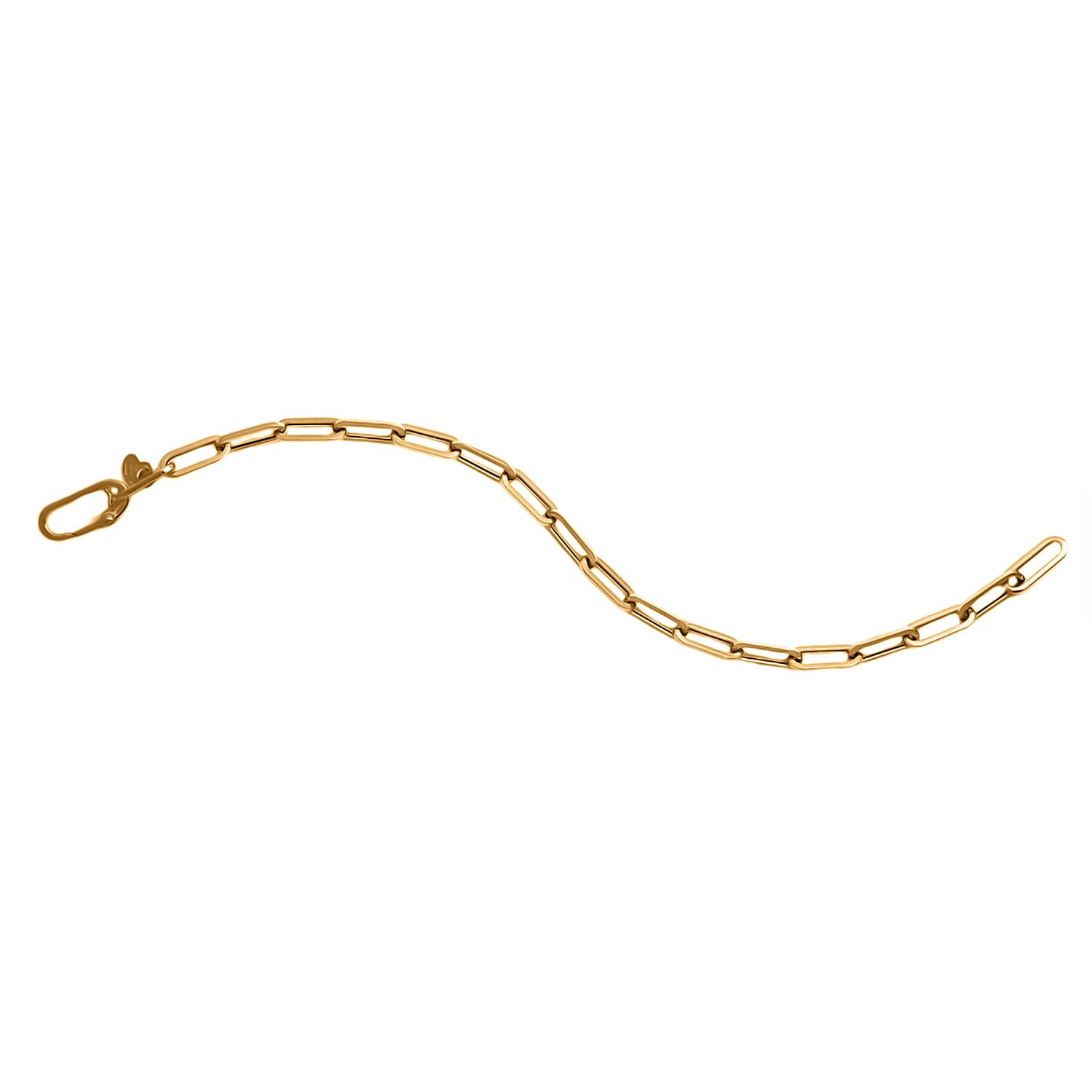 9K Yellow Gold Paper Clip Bracelet (Size - 7.5) 7570815 0