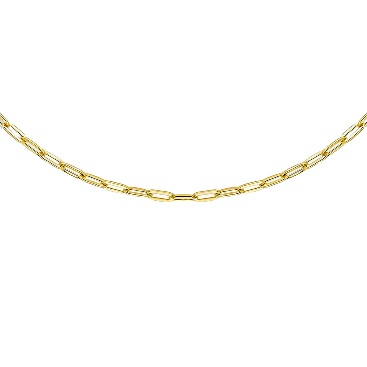Designer Closeout -  9K Yellow Gold Paper Clip Chain (Size - 22) with Spring Ring Clasp 7378634 0
