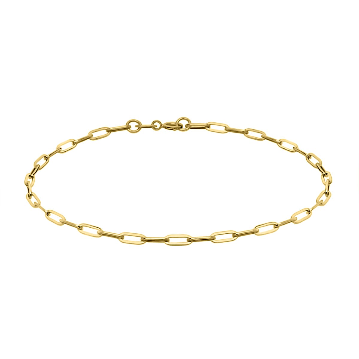 9K Yellow Gold Paperclip Bracelet (Size - 7.25) 7746767 0