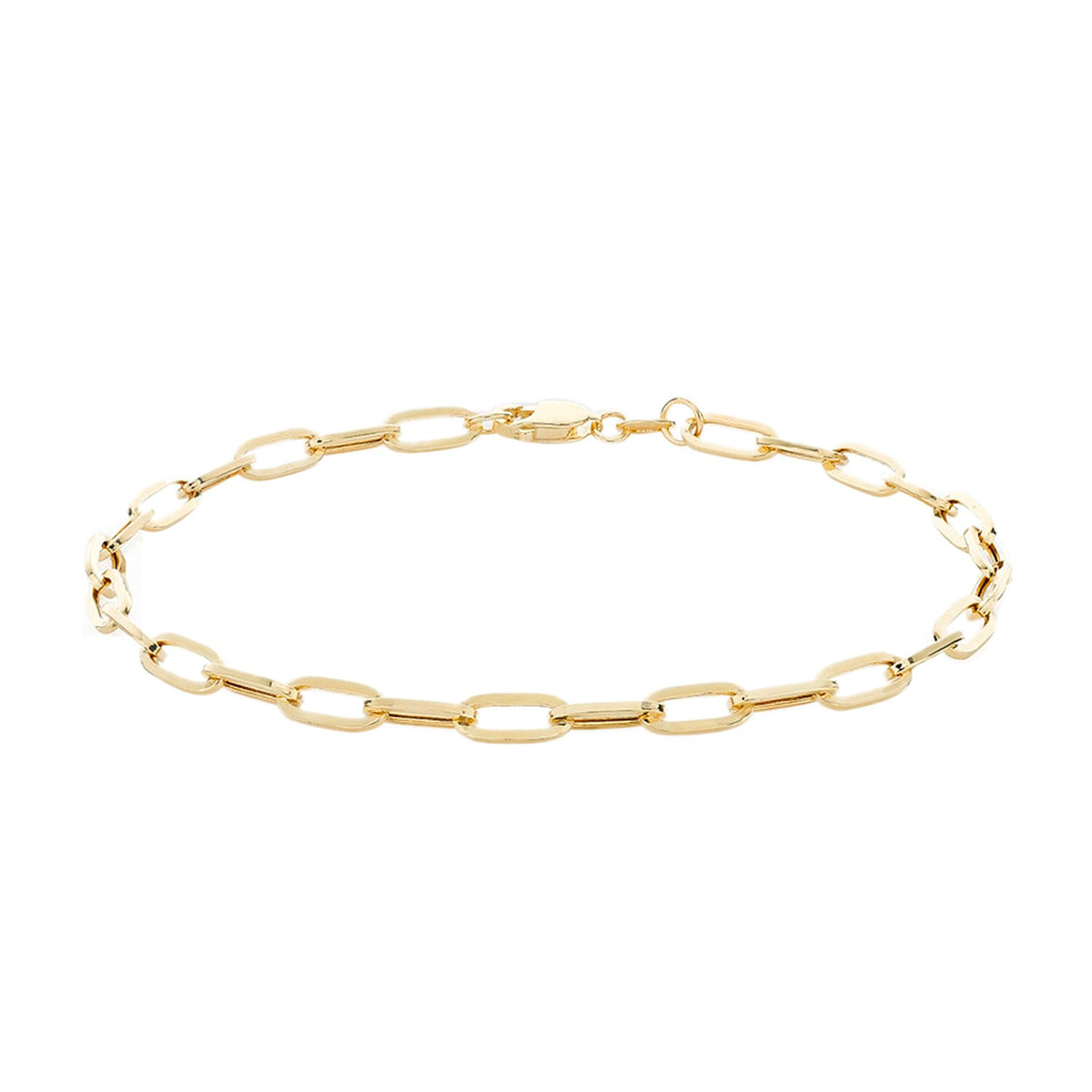 9K Yellow Gold Paperclip Bracelet (Size 7.5) with Lobster Clasp 7265044 0