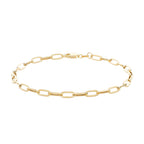 9K Yellow Gold Paperclip Bracelet (Size 7.5) with Lobster Clasp