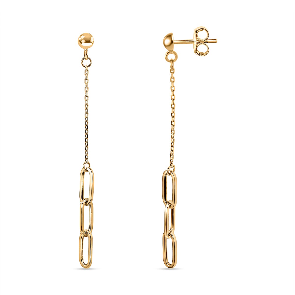 Vicenza Closeout 9K Yellow Gold Paperclip Chain Drop Earrings 7678319 0