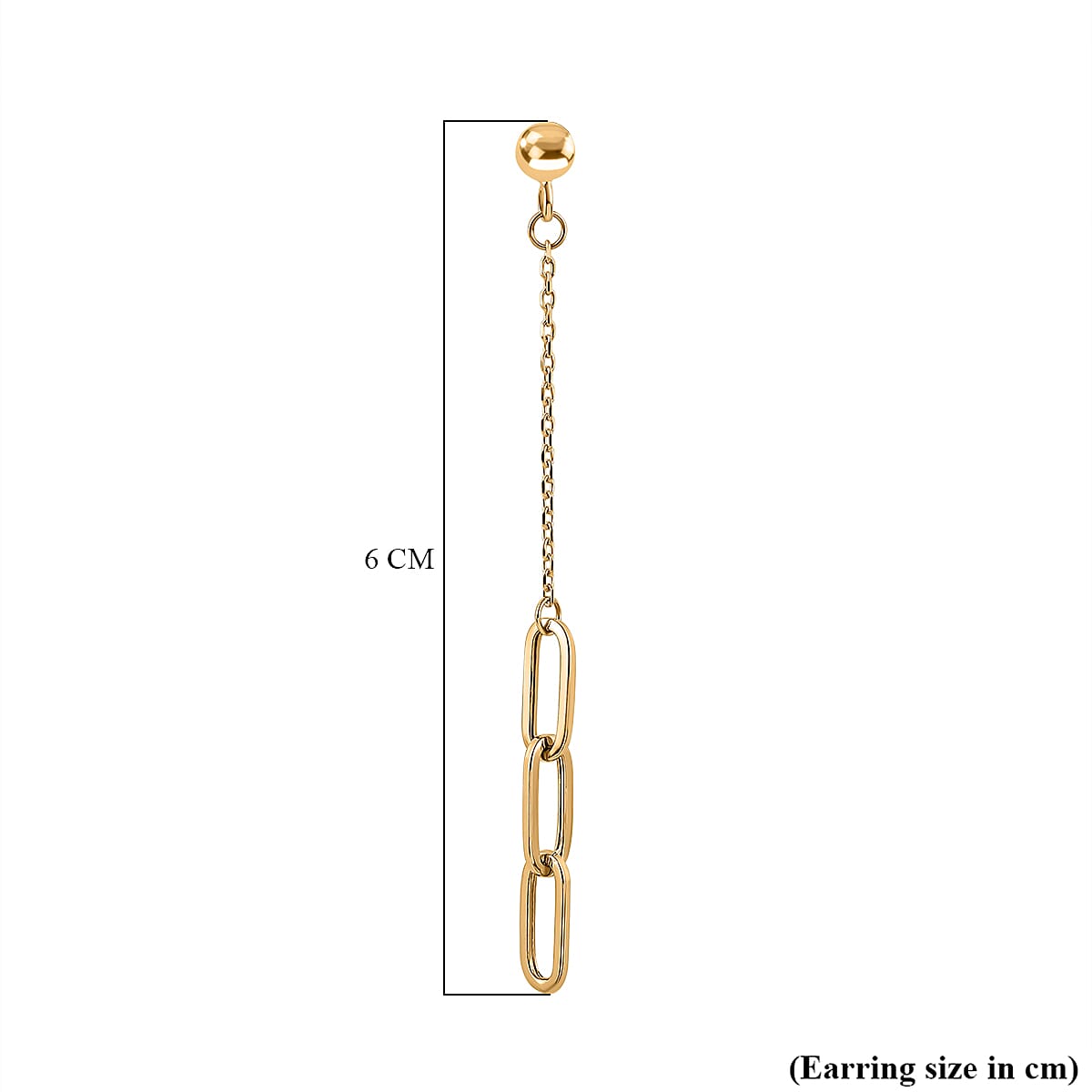 Vicenza Closeout 9K Yellow Gold Paperclip Chain Drop Earrings 7678319 4