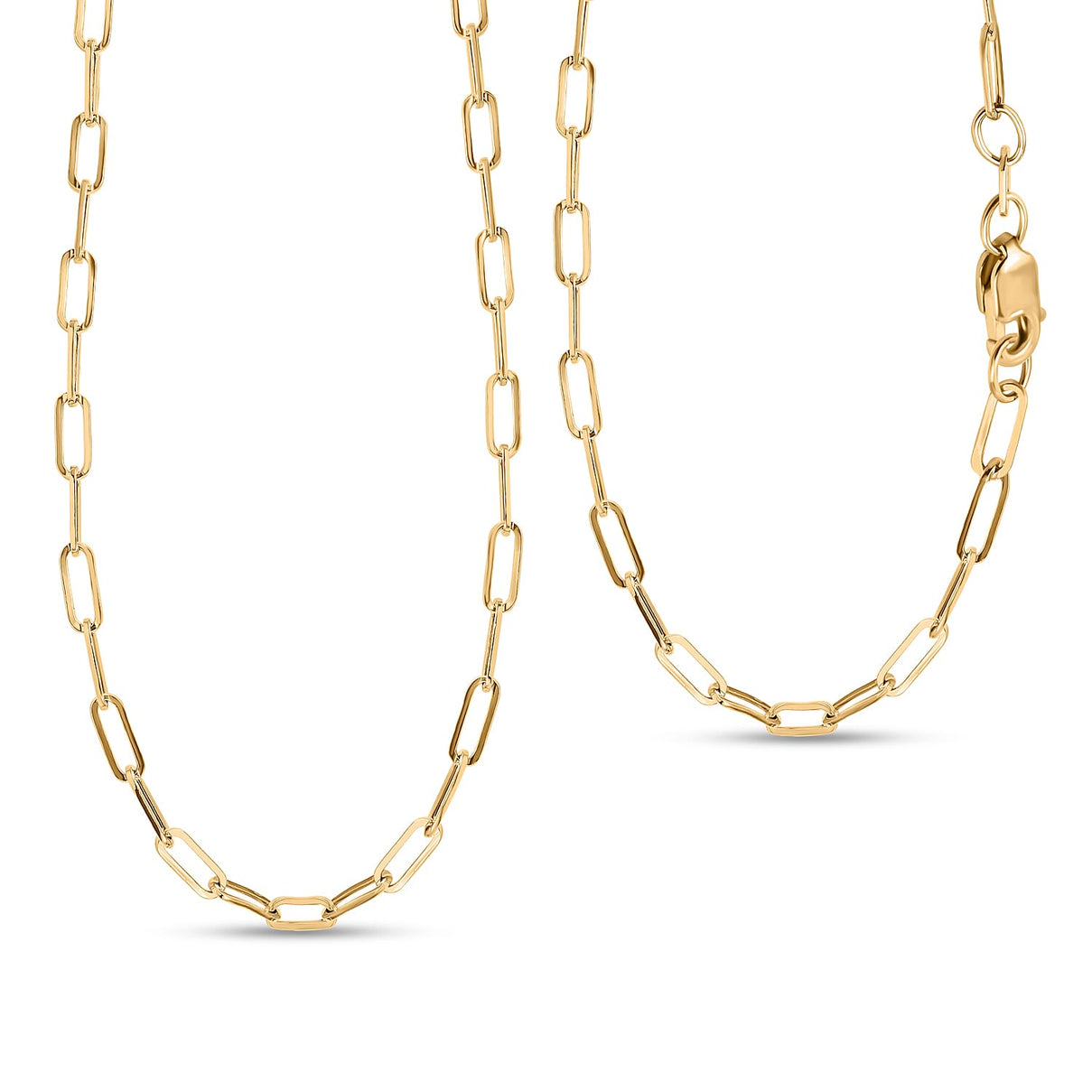 9K Yellow Gold Paperclip Chain (Size - 18) with Lobster Clasp 7491291 0